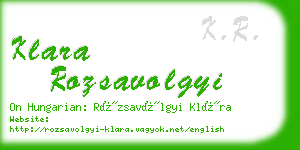 klara rozsavolgyi business card